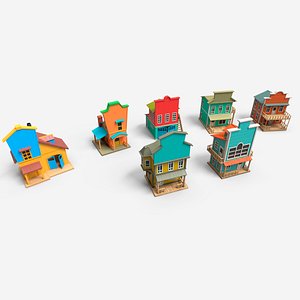 Set of wild west buildings