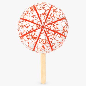 3d model popsicle strawberry flavor