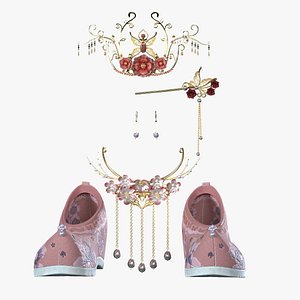 3D Hanfu Hair decorate with shoe