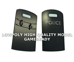 realistic swat police shield 3d model