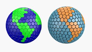 3D earth hexagons