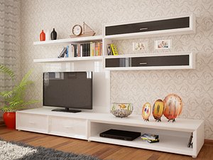 closet tv stand pillow furniture 3D model