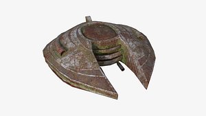 Alien Spaceship UFO D11 Abandoned - Sci Fi Spacecraft Design 3D model