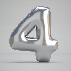 4 Number Balloon Silver