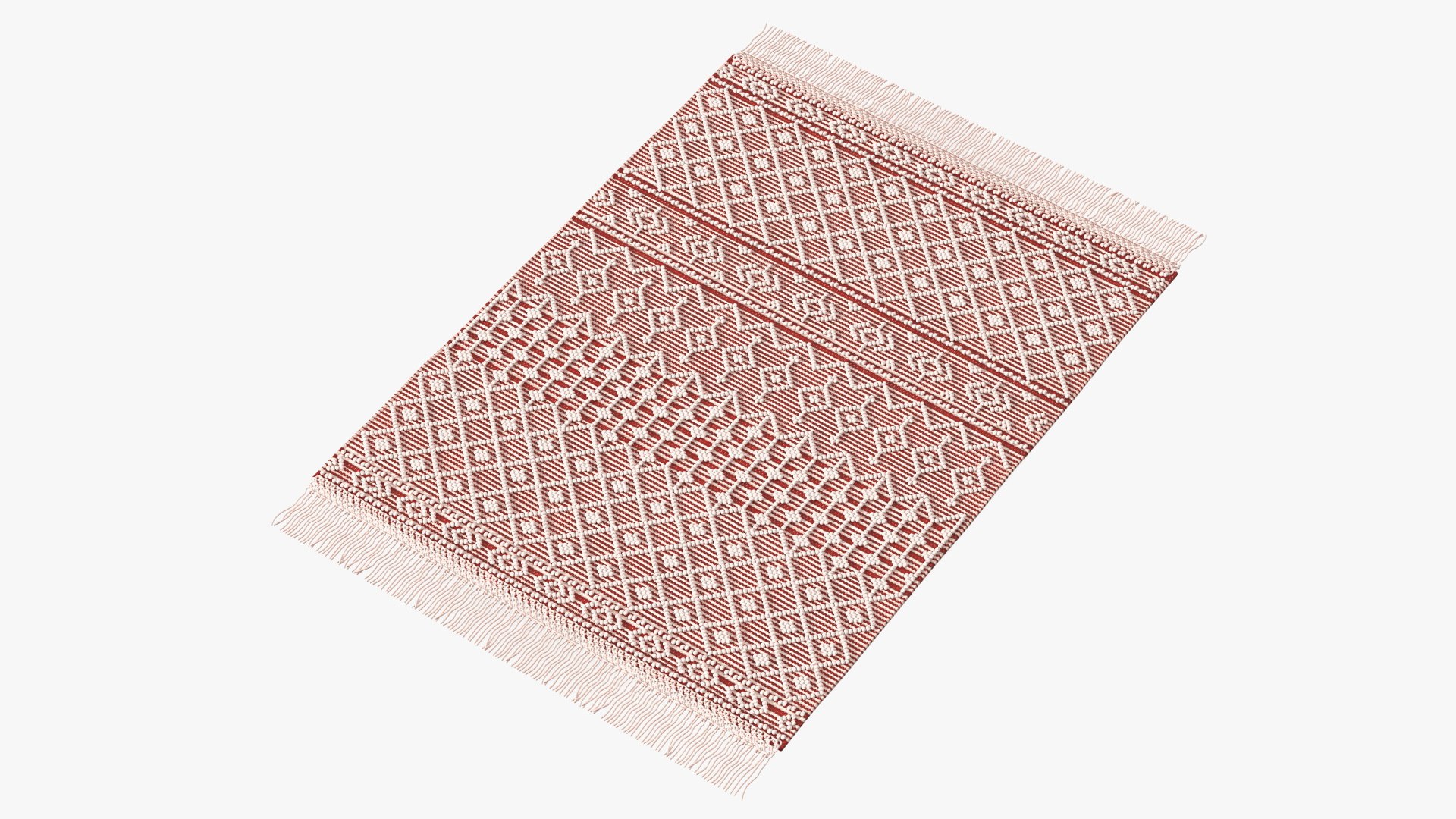 Modern Wool Rug Red 3D model preview