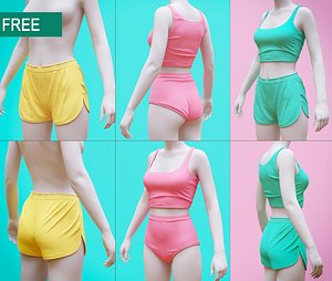 woman s shorts undergarment 3D model