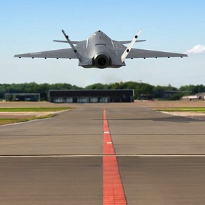 Bayraktar Kizilelma Combat UAV Aircraft Black Rigged 3D