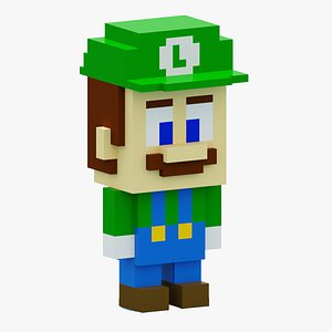 Voxel Luigi Super Mario 3D model