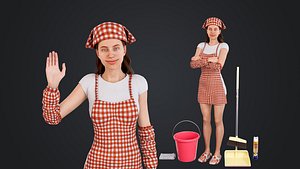 Cleaner Rigged 3D model