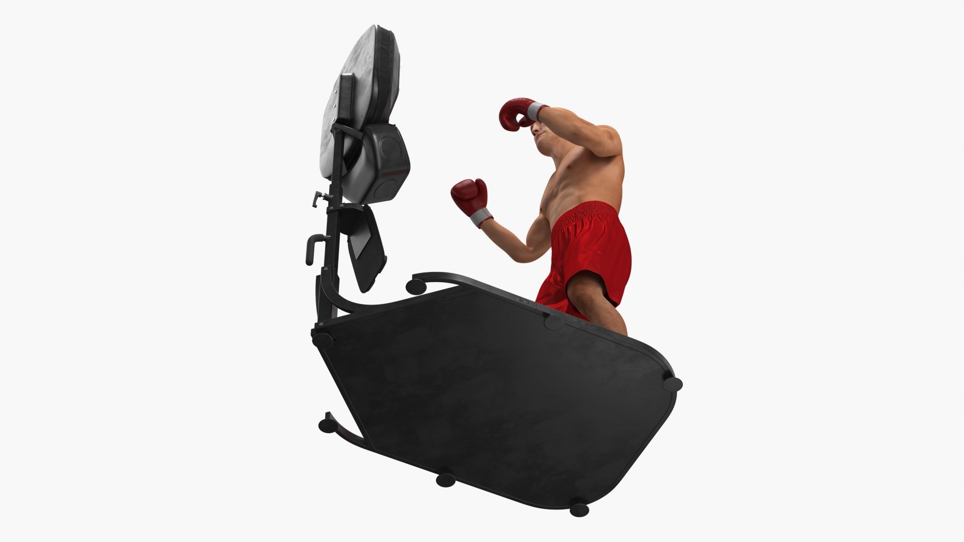 Boxing Panel With Athlete Red Pose Black 3D Model - TurboSquid 2447325