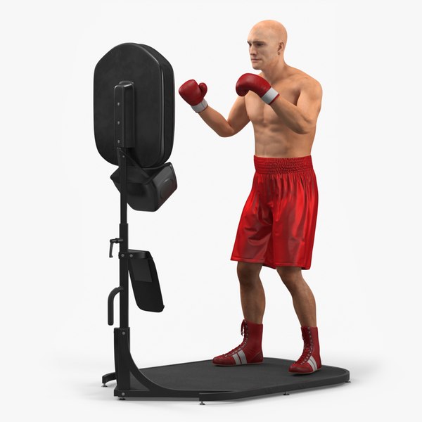 modelo 3d Panel de boxeo con atleta en pose roja y negra - TurboSquid ...