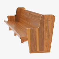 Wooden Church Pew Bench Light