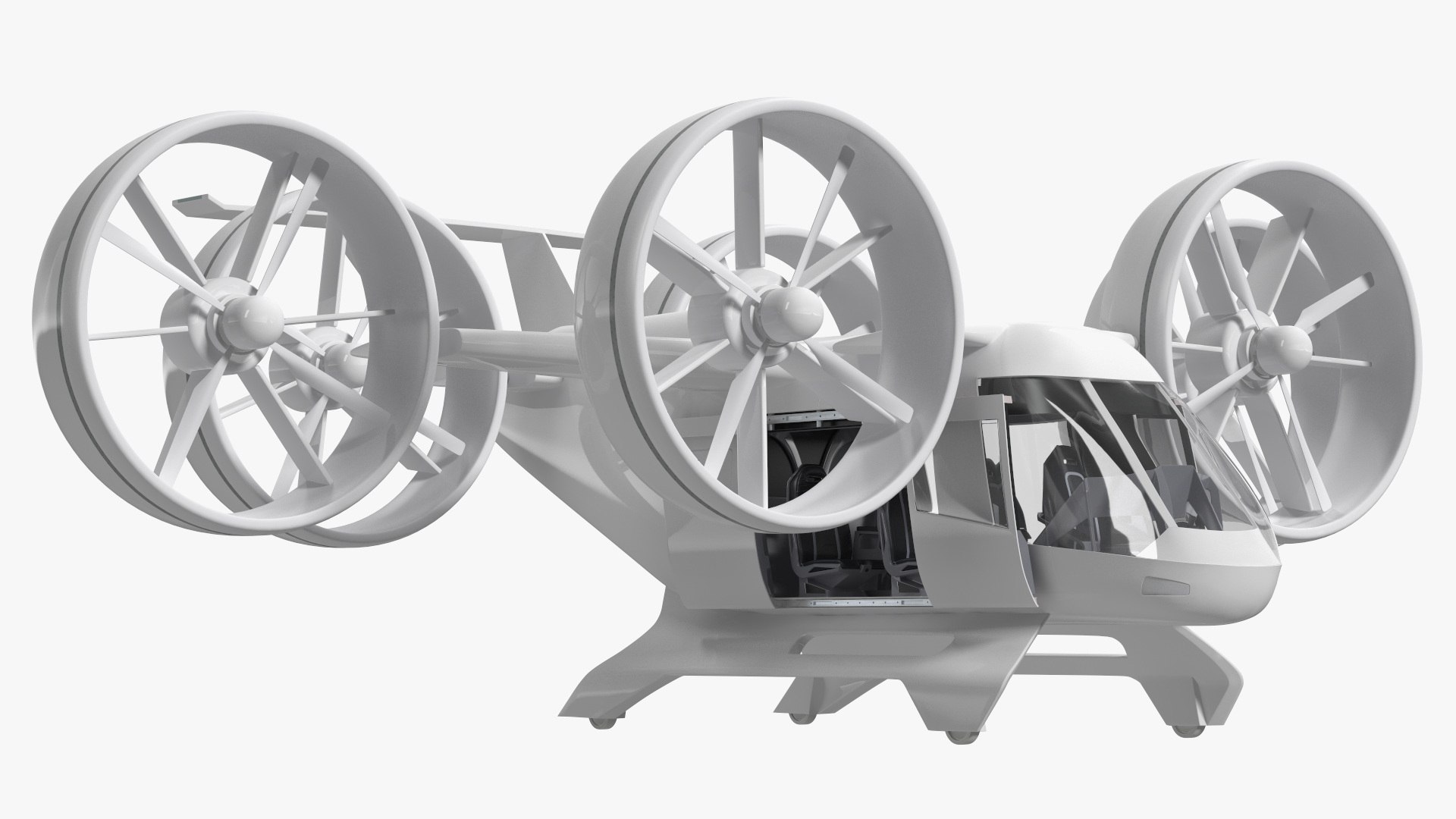 Futuristic Flying Taxi Rigged for Maya 3D model preview