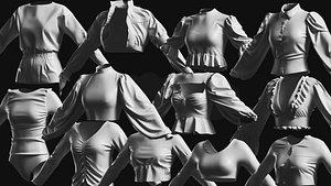 3D Basemesh Blouse Collection model
