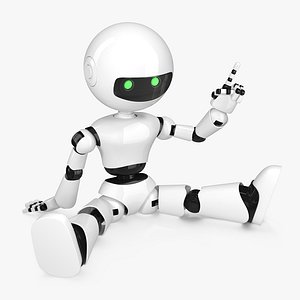Small Robot Toy Sitting Pose