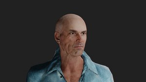 Realistic old male full character 3D model