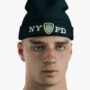 realistic male 20s head 3D model