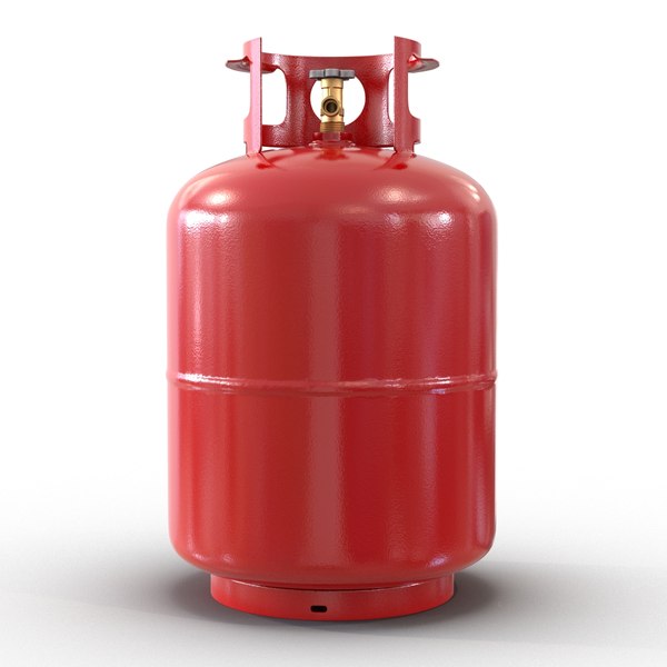 3d model gas cylinder red