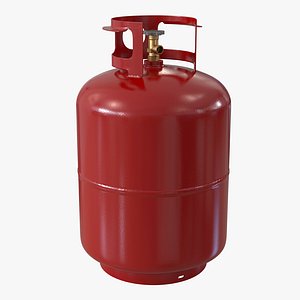 3d model gas cylinder red