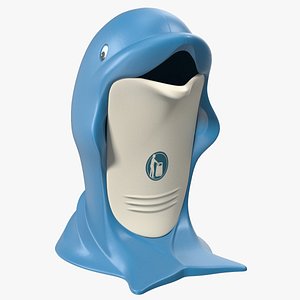 Dolphin-Shaped Trash Can 3D