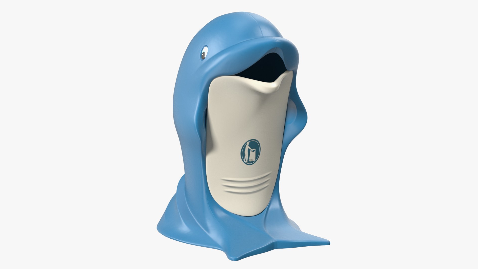 Dolphin-Shaped Trash Can 3D model preview