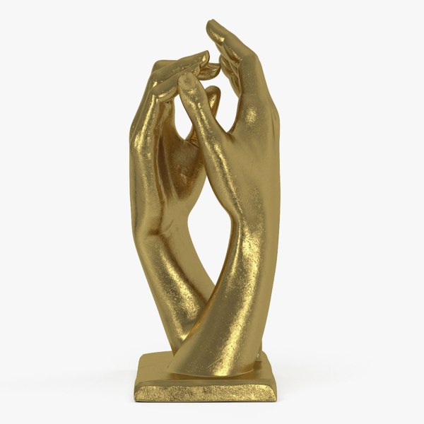 3D Hands Sculpture Gold