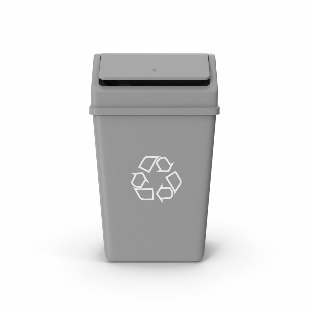 Grey Trash Can 3D Model - TurboSquid 2170962