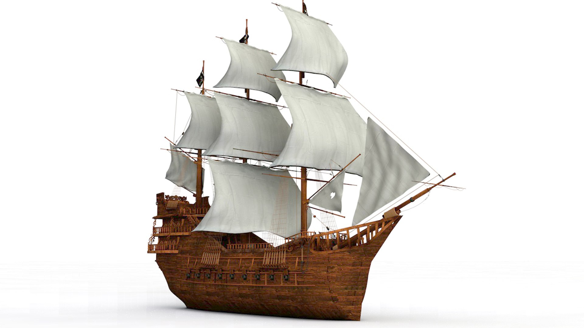 3D Black Sail Ship Model - TurboSquid 1580388