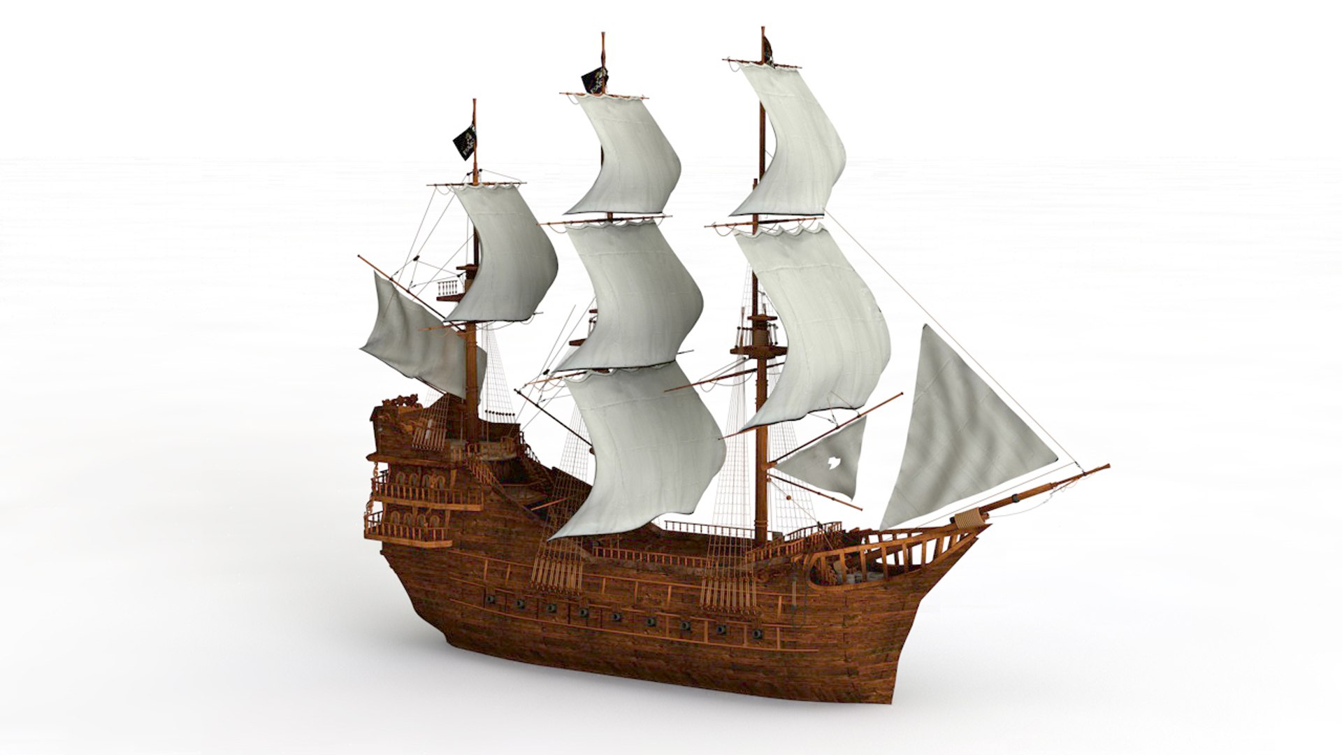 3D Black Sail Ship Model - TurboSquid 1580388