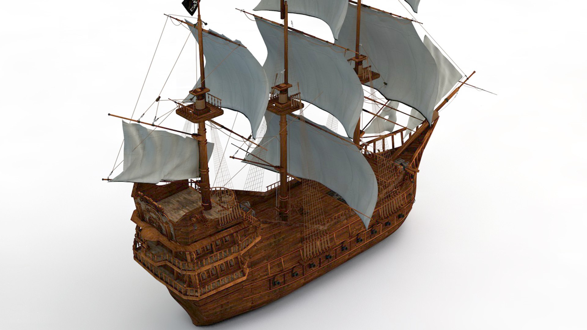 3D Black Sail Ship Model - TurboSquid 1580388