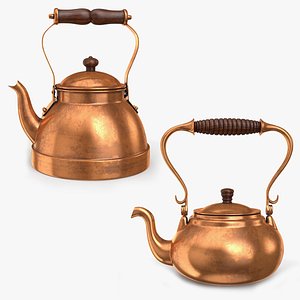 Teapot copper Collection 3D