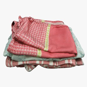 3D Clothes 283 Kitchen Towels Pile