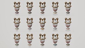 Victorian Porcelain Floor Vase 15 Color Variants