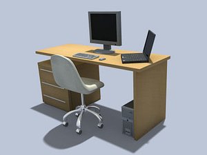 3d model of office chair desk