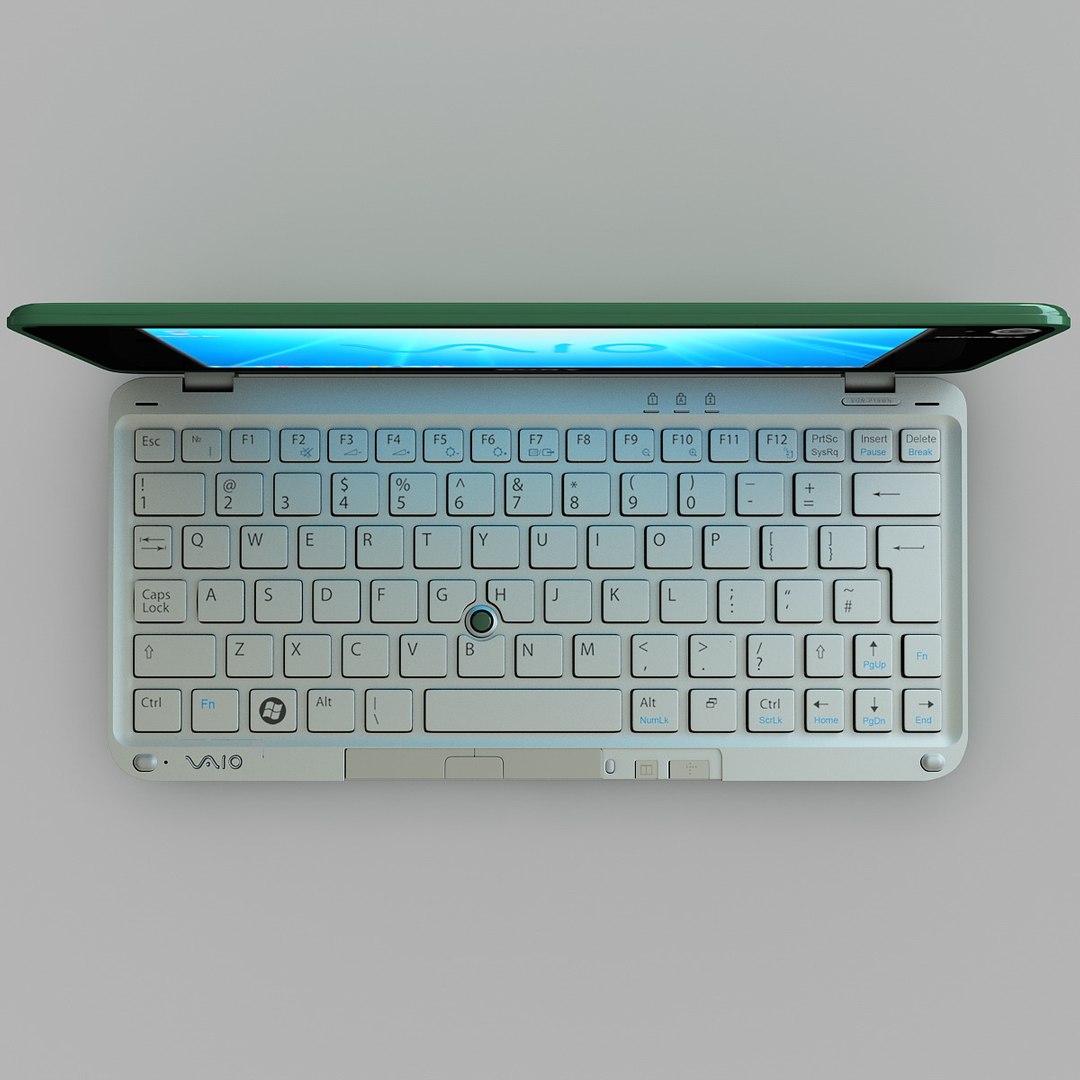 3d Model Green Sony Vaio Laptop
