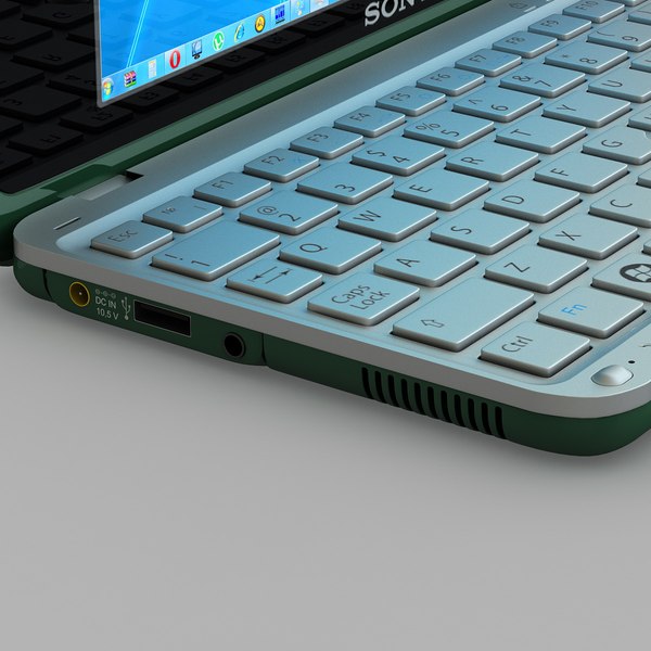 3d model green sony vaio laptop