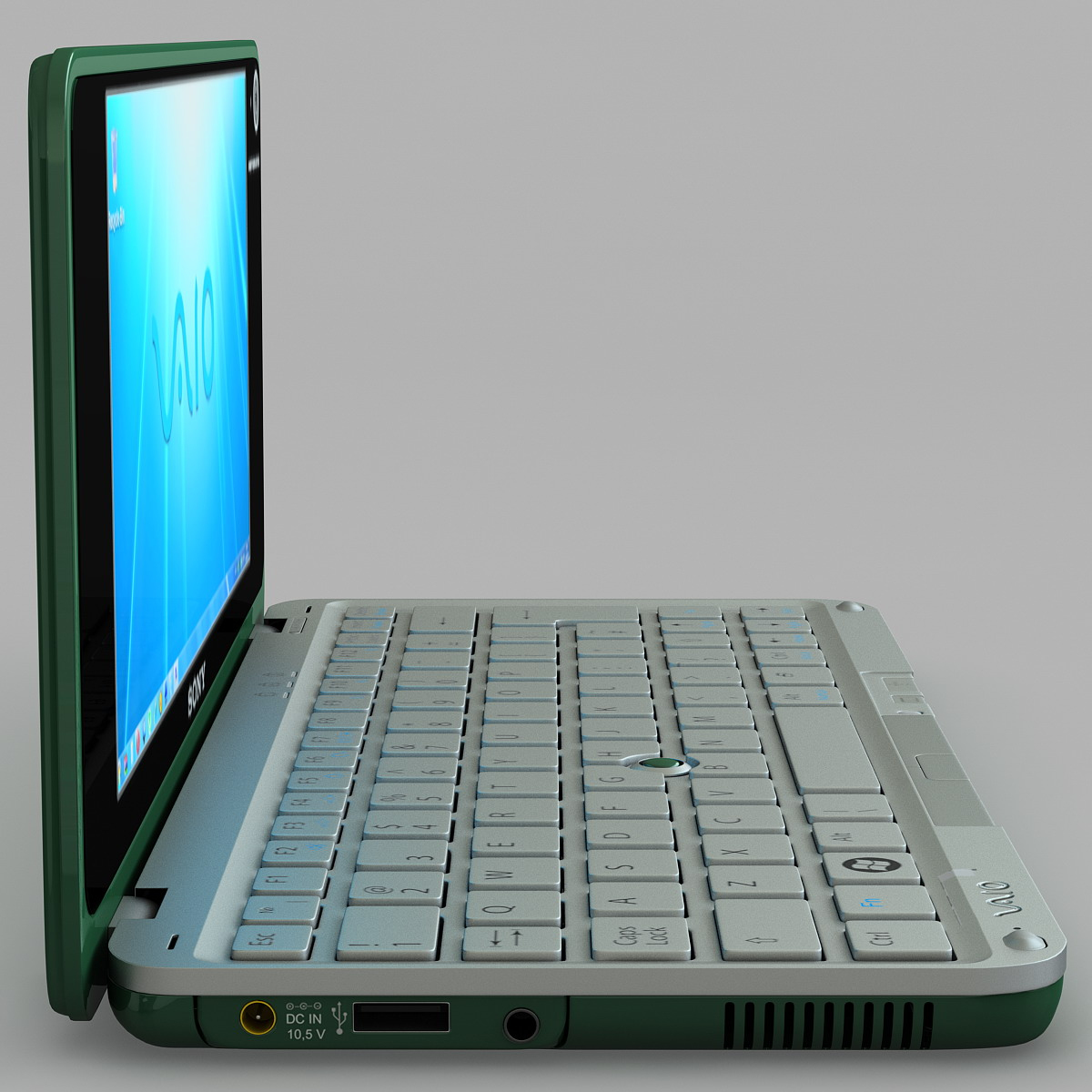 3d model green sony vaio laptop