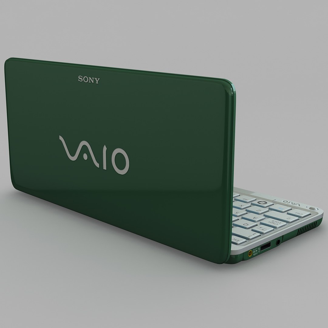 3d Model Green Sony Vaio Laptop