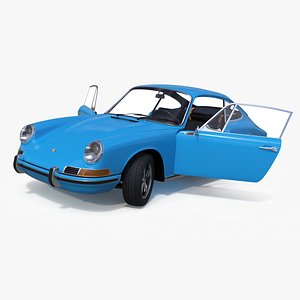 3D Porsche 911 1968 Blue Rigged