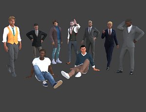 office man people collection 9 in1 model