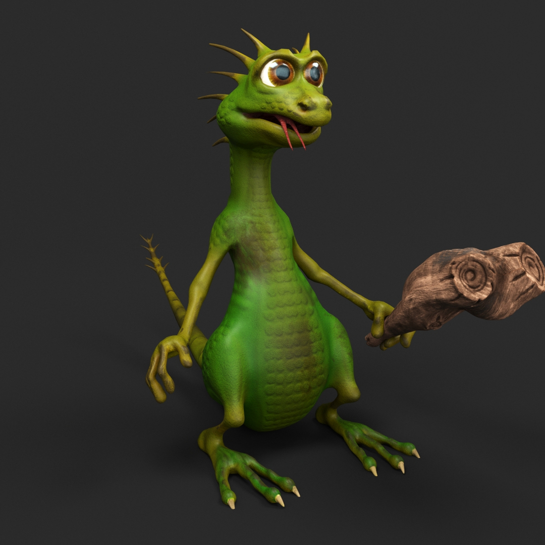 Baton Lizard Rigging Character 3D Model - TurboSquid 1180284