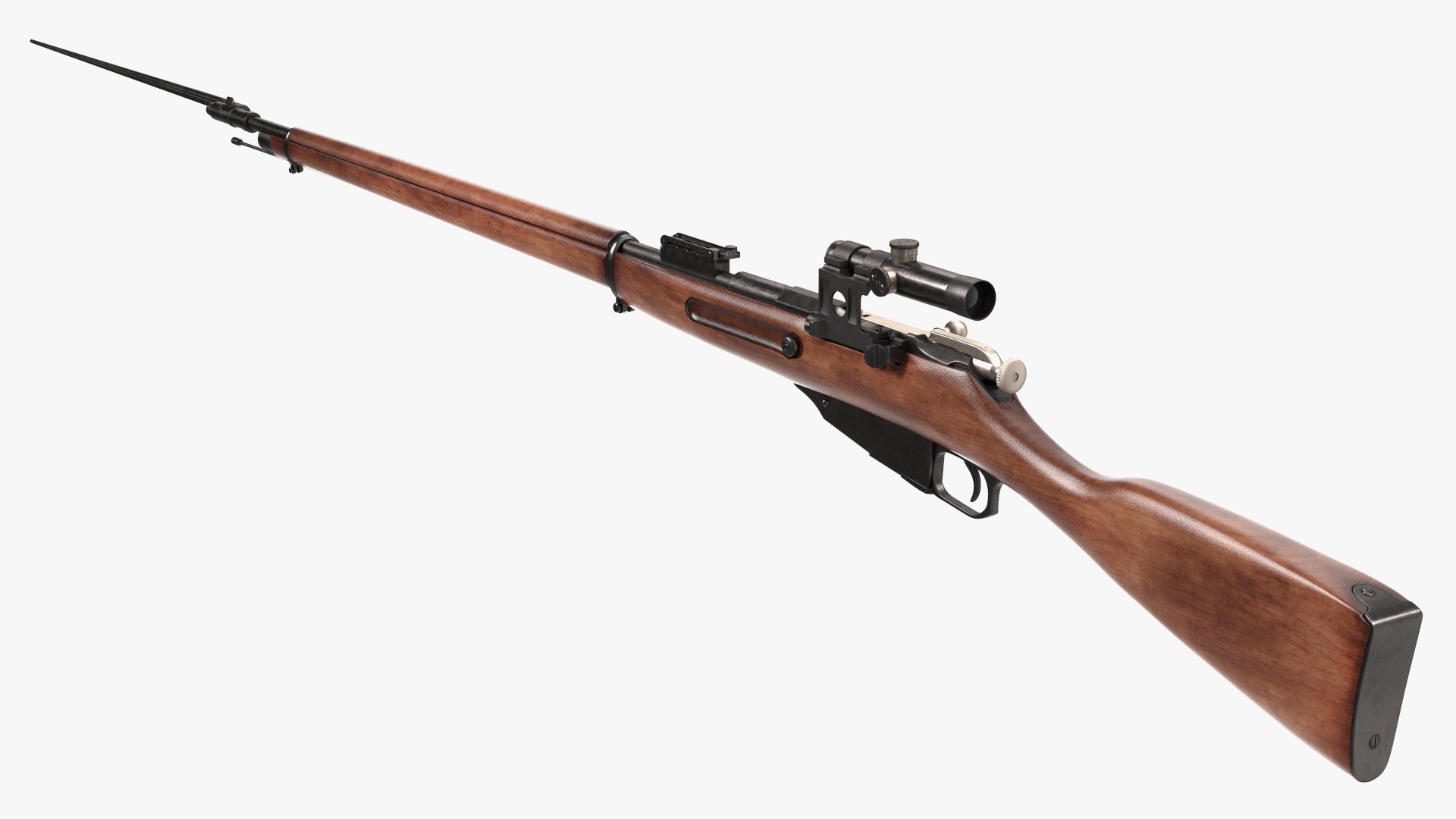 Mosin Nagant M1891 with Bayonet and Scope 3D model preview