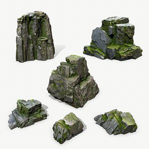 Mossy Rocks 3D model