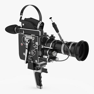 Film Camera Paillard Bolex H16 with Large Lens 3D model