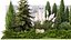 Garden with thuja cypress tree and pampas grass reed grass 1383 3D model
