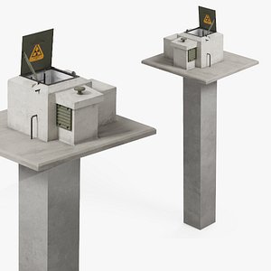 3D model Civil Defense Shelter Entrance Block Rigged for Maya