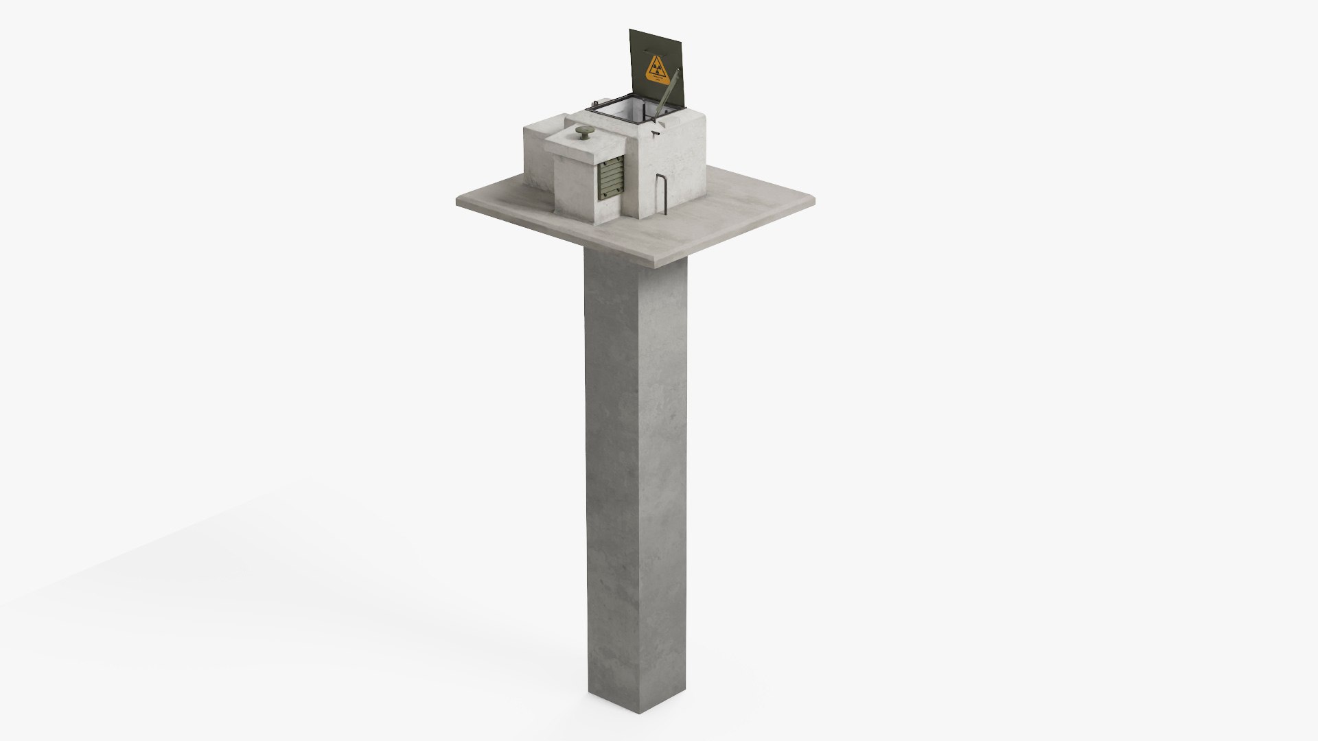 Civil Defense Shelter Entrance Block Rigged for Maya 3D model preview
