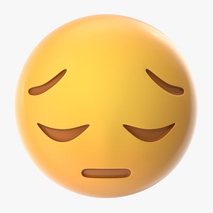 3D sad pensive face emoji