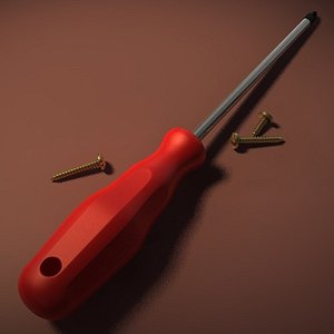 screwdriver screw 3d obj