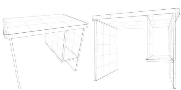 3d computer desk 1 model